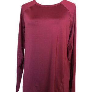 TekGear Long-Sleeved Workout Shirt: Lightweight Activewear Top Magenta Size M
